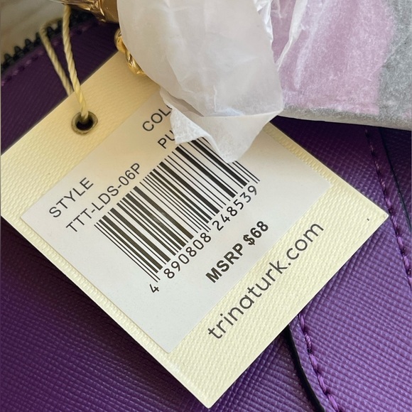 Trina Turk Plum Wildflower Crossbody Tote With  Straps and Card Holder NWT - Picture 7 of 13